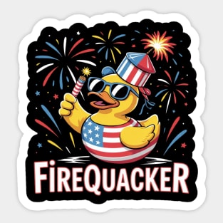 4th of July Duck Firequacker Patriotic Fourth of July Funny Sticker